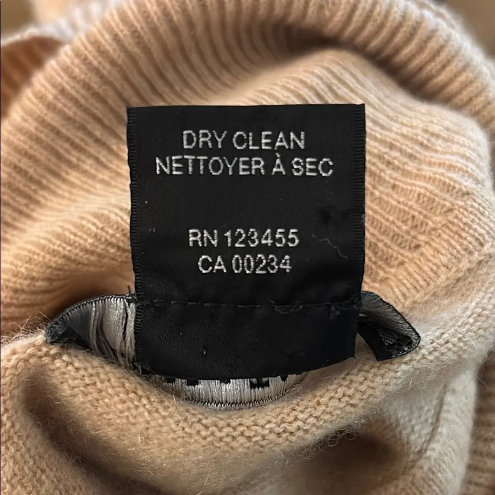 Lord & Taylor Cashmere Turtleneck Sweater - Tan - Picture 3 of 3
